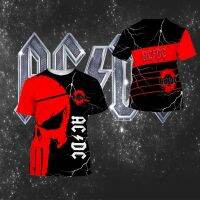 （ALL IN STOCK 2023）  printed 3d retro ac/dc mens tshirt fashion short sleeve t-shirts teenage popular oversized t-shirt men clothing tops