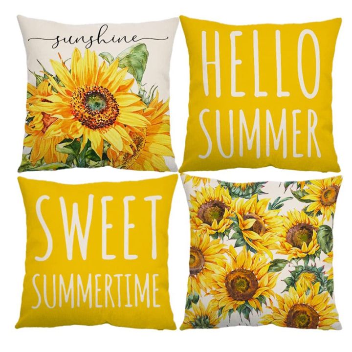 Summer Pillow Covers 18X18 Set of 4 Summer Decorations for Home ...