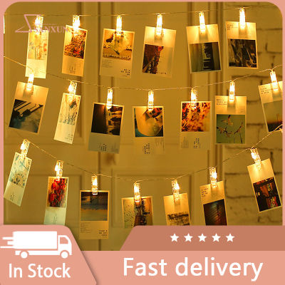 Fairy Card Photo Holder Clips Lights String Battery Powered LED String Bedroom Wall Bar Cabinet Picture Decoration Hanging Clip