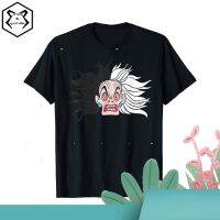 Cartoon One Hundred and One Dalmatians Cruella De Vil  graphic cotton O-neck T-shirt for men