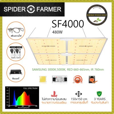 [ส่งฟรี]SF4000 Spider Farmer ไฟปลูกต้นไม้ LED Grow Light Full Spectrum