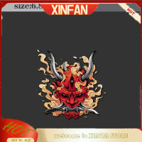 XINFAN สติ๊กเกอร์แต่งรถญี่ปุ่น Prajna สติกเกอร์รถ Hannya หน้าต่างปีศาจแดงกันชนตกแต่งรถจักรยานยนต์ถังน้ำมันไวนิล