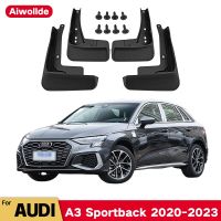 บังโคลนรถสำหรับ AUDI A3 Sportback TFSI E G-Tron 2020-2023บังโคลนที่ปัดโคลนแผ่นกันกระเซ็นล้อบังโคลนอุปกรณ์เสริมรถยนต์4ชิ้น