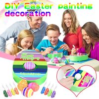 Easter Eggmazing Egg Decorator Watercolor Pen Egg Spinning Holder Music Box Kids Early Education Eggs Coloring Painting Pen Kit