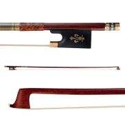 Violin Bow Pernambuco Bow Stick Black Ebony Frog and Horsetail Bow Hair