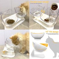 〖Love pets〗 Double Cat Bowls Pet Water Food Feed Dog Bowls Cats Feeder Bowl With Inclination Stand Kitten Pets Feeding Bowl Cat Accessories