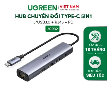 Cáp Chuyển Hub Ugreen 5 In 1 USB Type C Sang HDMI + USB 3.0*3 + PD Ugreen  50209 Chính Hãng Việt Nam
