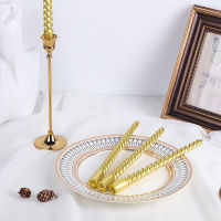 4 Sets Romantic Wedding Table Decoration Long Pole Candle Christmas Party Family Table Western Food Candlestick Spiral Candle