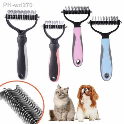 Double Sided Pets Fur Knot Cutter Dog Grooming Brush Pet Cat Hair Shedding Removal Comb Brush Pet Dog Grooming Supplies