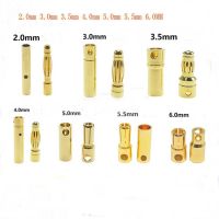 2mm 3mm 3.5mm 4mm Bullet Banana Plug Gold-Plated Banana Male Female Connector Battery Plugs Kits for RC Battery Parts DIY