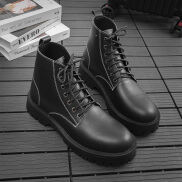 Giày Da Nam AROTI Combat Boot Cao Cổ Chất Da Bò Đẹp Cao Cấp Chống Thấm