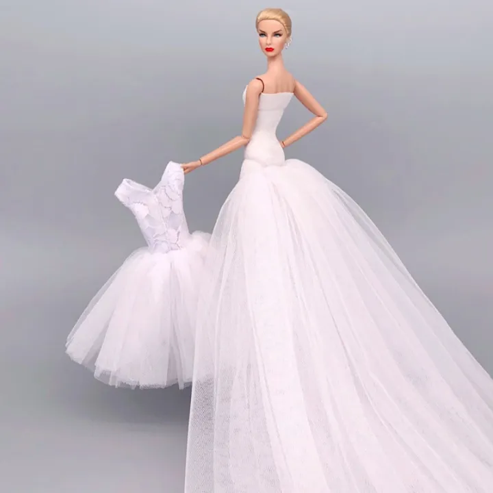 white barbie gown