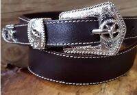 "เชิญเยี่ยมชมได้ที่ร้านHitHot"Classic Belt สีดำ หัวดอก ส่งด่วน ส่งฟรี หัวดอกแบบคลาสสิก สไตล์คาวบอย  Cowboy