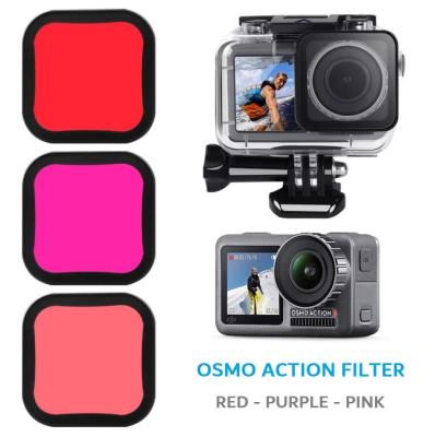 ชุดเคสกันน้ำ พร้อมฟิลเตอร์ 3 สี สำหรับ OSMO ACTION Housing Case + Tri Filters (RED - PURPLE - PINK Filter)