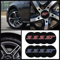 Auto parts 4PCS 56MM ST Emblem Badge Car Wheel Center Hub Caps Sticker Decals For Fords Focus 2 3 Kuga 1 2 Fiesta Mondeo Car Styling 1501