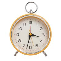 Analog Alarm Clock Non Ticking with Snooze Function Round Retro Alarm Clock ,for Bedroom Living Room for Kids