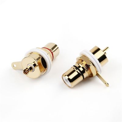 RCA Connector Female Gold Plated Speaker Terminal Audio Adapter RCA Plug Chassis Panel Sockets Connectors Black Red Gold Plated