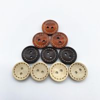 New15mm Circular Wooden Dotted Line Buttons Handmade Buttons DIY Scrapbooking for Wedding Decor Sewing Accessories Haberdashery