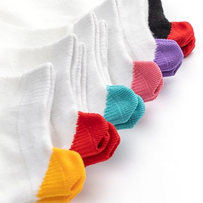 ‘；’ 6 Pairs Women Casual Short Socks Female Harajuku Streetwear Cute Candy Color Heart Girls Students Comfortable Kawaii Ankle Socks