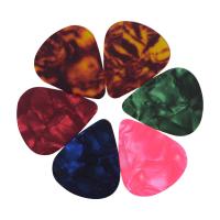 6 ชิ้น/แพ็คสีสัน Celluloid Guitar Picks สำหรับเบสกีตาร์อะคูสติกไฟฟ้า (สี &amp; ความหนา 0.46 มม./0.71 มม./0.96 มม.การจัดส่งแบบสุ่ม)