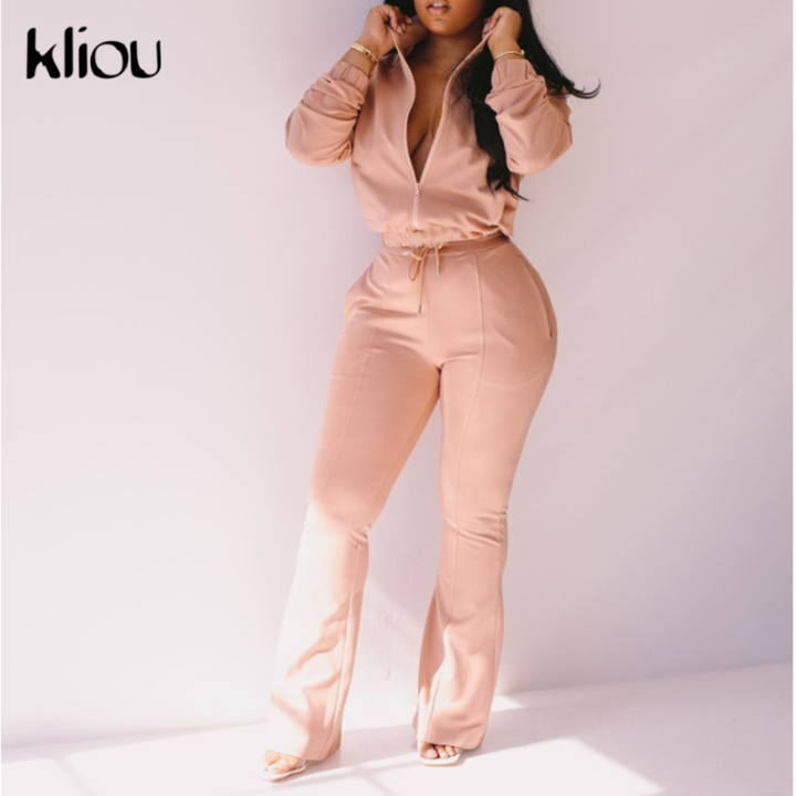 kliou-solid-casual-two-piece-set-women-zipper-long-sleeve-top-and-bandage-flare-pants-matching-set-spring-active-workout-outfits