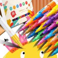 1 Set Acrylic Paint Marker Pen Double-Head Water-based Waterproof DIY Kids Hand-painted Drawing Marking Pen Kit Stationery