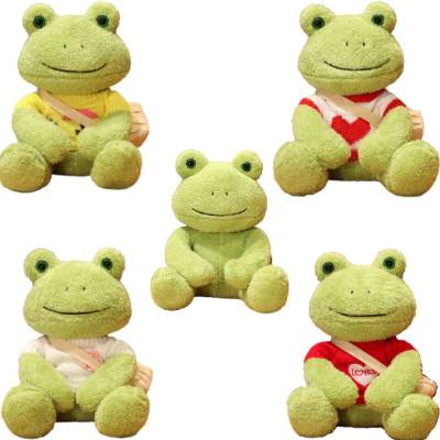 Plush Frog Toy Kids Cartoon Accompany Stuffed Green Backpack Doll Animal Pillow