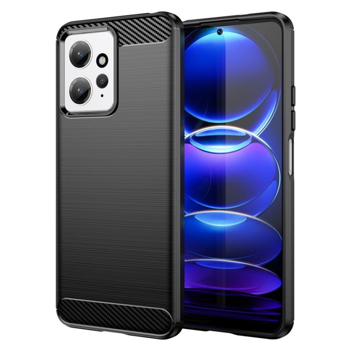 สำหรับ-xiaomi-redmi-note-12-pro-plus-4g-5g-note12-5g-คาร์บอนไฟเบอร์เคสโทรศัพท์เคสนิ่ม-tpu-เคสกันกระแทกธุรกิจพร้อมกระเป๋าใส่กล้อง