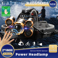 8000LM Sensor LED Headlamp Fishing Headlight 5LED Lanterna T6 Head Torch Lamp Flashlight Waterproof Camping Light By 2x 18650