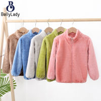 Children Long Sleeves Jacket Fleece-lined Warm Thickened Zipper Coat For Boys Girls【fast】