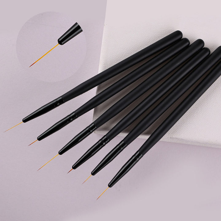 belle-1pc-nail-art-liner-แปรงภาพวาดปากการูปแบบด้ามจับสีดำเครื่องมือทำเล็บ
