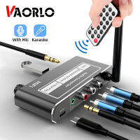 VAORLO ตัวรับสัญญาณบลูทูธ DAC HiFi Wireless Audio Converter พร้อมเสาอากาศ3.5มม. AUX RCA Coaxial Jack Adapter พร้อมไมโครโฟนรองรับคาราโอเกะ U Disk พร้อมรีโมทคอนโทรล