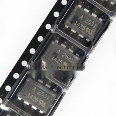 10Pcs A2531 HCPL-2531 SMD SOP-8 Optocoupler Isolator Photoelectric เอาต์พุตจุดสามารถยิงตรง