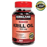 Kirkland Krill Oil Exp. 01/2025 Omega 3 + Astaxanthin 500 mg 160 Softgels พร้อมส่ง*