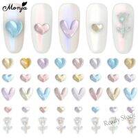 【hot sale】 ✎☼☼ B50 Monja 30 Pcs/Pack Flat Bottom Drill Peach Heart Love Rhinestone Aurora Symphony DIY Nail Art Creativity Decoration Accessories