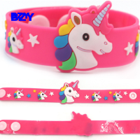 BZY Unicorn ยืดหยุ่นสายรัดข้อมือซิลิโคนสำหรับเด็กเด็กผู้ชายเด็กผู้หญิงของขวัญ