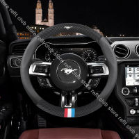 Leather Steering Wheel Cover Non-slip Fashion Breathable For Ford Mustang Shelby GT T70 T80 Round Shape Auot Parts