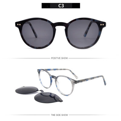 KANDREA Women Magnetic Clips Sunglasses Female Oversized CatEye Glasses Frame Ultralight Eyeglasses UV400 Polarized Eyewear