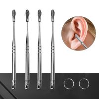 1Pc Stainless Steel Spiral Ear Pick Spoon Ear Wax Removal Cleaner Ear Care Beauty Tool Multi-Function Portable with Key Chain