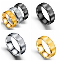 Stainless Steel Double Beveled Frosted Finger Ring Brushed Polishing Ring Anti-scratch Surface Jewelry Accessories