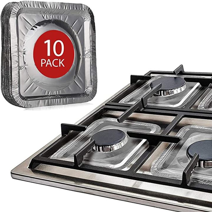 hot-selling-10-20pcs-stove-protector-cover-disposable-aluminium-stove-burner-liner-gas-stove-stovetop-cleaning-pad-mat-kitchen-accessories