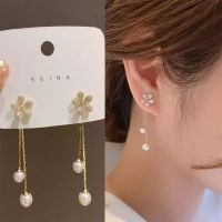 【hot】✲☍  Classic Flowers Tassel Drop Earrings Temperament Pendant Ear Korean Jewelry