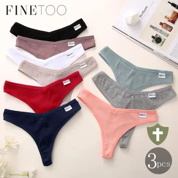 Shop Allofme 3pcs/set Pure Cotton Panties For Women Sexy Middle