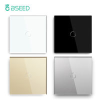 Bseed Touch Light Switch 123 Gang 12 Way Intermediate Stair Switch EU Power Sensor Switches Black White With Glass Panel