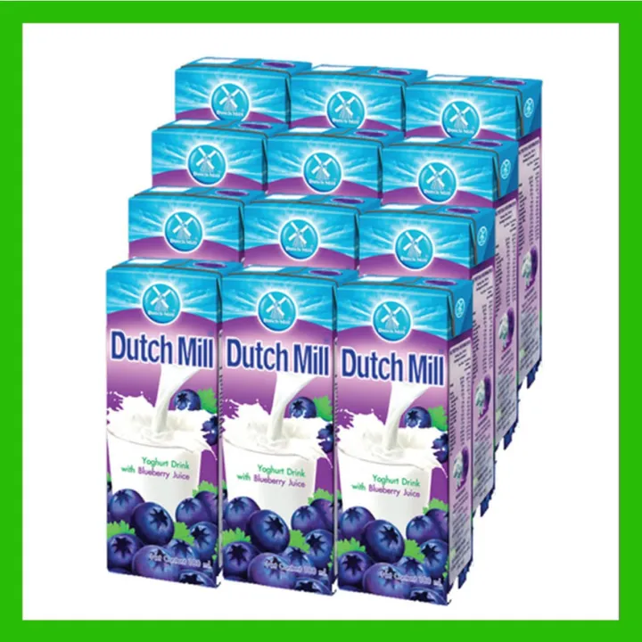 DUTCH MILL FRUIT YOGURT 180 ML BUNDLE OF 12 ( BLUEBERRY,ORANGE,MIXED