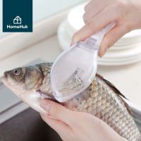 [3สี] HomeHuk ที่ขอดเกล็ดปลา แบบมีฝาปิด พร้อมด้ามจับ 16x5 cm ที่ขอดเกล็ด ที่ถอดเกล็ดปลา มีฝาปิด เกล็ดไม่กระเด็น อุปกรณ์ขอดเกล็ดปลา เครื่องขอดเกล็ดปลา ที่ขูดเกล็ดปลา Plastic Fish Skin Scraper