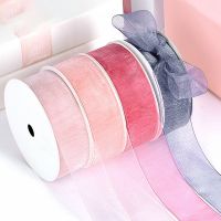 200Yards/lot Sheer Chiffon Ribbon Organza Satin Ribbons for Gift Wrapping Decoration Wedding Bouquets Party Wreath Lace Fabric