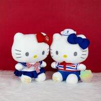 Hello Kitty Sanrio 23Cm KT Naval ตุ๊กตาสีแดงน่ารักคุณภาพสูงของขวัญตกแต่งบ้านสำหรับเพื่อนสาว