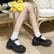 Mingsheng giay nu đẹp nhất 2023giày cao gótđệm xốp đế dày Retro Mary Jane