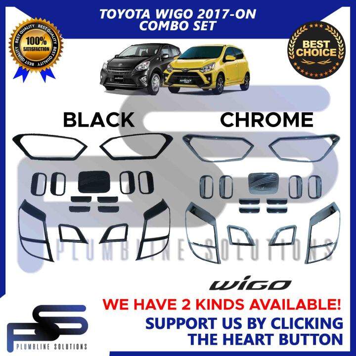 Toyota Wigo August 2017 2018 2019 2020 2021 2022 2023 BLACK AND CHROME